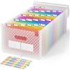 ABC life Cartella Portadocumenti Espandibile A4,26 Tasche Cartellina Porta Documenti con Motivo a Griglia, Organizzatore Da Scrivania, Multicolore Fisarmonica Faldoni per Ufficio Scuola Casa(Rosa)