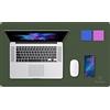K KNODEL Tappetino Scrivania, Sottomano Scrivania, Pelle PVC Tappetino Scrivania per Laptop, Copri Scrivania, Doppia Facciata (60cm x 35cm, Verde scuro)