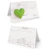 Logbuch-Verlag 25 segnaposto per nome color bianco effetto legno con cuore color verde compleanno matrimonio festa puntini decorazione da tavolo invitati parenti scrivere