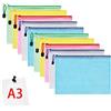 Vicloon Borse di File, A3 Sacchetto di Zip Impermeabile Mesh Sacchetto del Documento per Uffici Cosmetici Forniture Accessori da Viaggio, 5 Colori (10pcs)