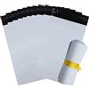 IBOO Lotto di buste in plastica bianca opaca, buste da spedizione (10, 25 x 35 cm)