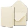 NEUSER PAPIER Set di 25 biglietti pieghevoli, con buste formato DIN A6/C6 bianco naturale con confezione regalo, biglietti di invito vuoti da personalizzare, 10,5 x 14,8 cm