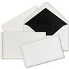 NEUSER Trauerpapier Set di 25 biglietti di condoglianze con bordo grigio ombreggiato e buste abbinate con fodera in seta nera, B6-115 x 190 mm