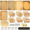 Qianqian Cancelleria Vintage Set Invecchiata Buste 40 Vecchie Carte Vintage 6 Buste In Stile Retrò 5 Corde di Canapa 6 Fogli Adesivi per Sigillo 5 Chiavi, per Compleanno, Inviti di Nozze