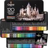 Castle Art Supplies Set di 120 Matite Colorate per Artisti, Professionisti e Coloristi Adulti | Cofanetto di Presentazione in Metallo