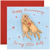 Central 23 - Simpatici biglietti di anniversario per le donne - Happy Anniversary To My Otter Half - Divertente biglietto di anniversario per lui - Biglietti di auguri per la moglie