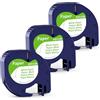 MarkField Nastro per Etichette Ricarica MarkField Compatibile con Dymo LetraTag Carta Nastri Etichette per LT-110T LT-100H, Nero su Bianco (Compatibile con Dymo Letratag Paper White)