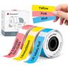 Phomemo D30 Etichette Adesive per l'Organizzazione e la Classificazione dei Documenti - Compatibili con le Stampanti Termiche D30, Q30S, Q30 e Q31, 12mm x 40mm, 3 rotoli, rosso + giallo + blu