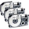 UniPlus 3x Compatibile per Casio XR-9WE XR-9WE1 Nastro per Casio KL-60 KL-120 KL-820 KL-60SR KL-70E KL-100 KL-200 KL-300 CW-L300 KL-430 KL-C500 Etichettatrice, 9mm x 8m, Nero su Bianco