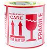OliveBird 250 Adesivi Fragile This Way Up Handle With Care Adesivi, 10 x 10 cm White-Red