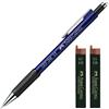 Faber-Castell, portamine grip, 1345 51, spessore mina: 0,5 mm (blu, con 24 mine di ricambio)