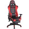 CLP Sedia Gaming Turbo in Similpelle Stoffa O Similpelle Effetto Metallico I Poltrona Racing, Colore:Nero/Rosso, Materiale:Ecopelle