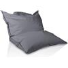 Bepouf - Pouf a Sacco, Cuscino Morbido in Poliestere con Imbottitura in Palline di Polistirolo, Poltrona a Sacco Adatta per Camera, Salotto e Esterni - Dimensione Piccola 140x100, Colore Grigio