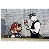 Panorama Quadro su Tela Canvas Stampe da Parete Graffiti Banksy Super Mario 50x35cm - Telaio in Legno Incluso - Quadri Moderni Soggiorno