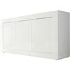 Web Convenienza Madia con 3 Ante Made in Italy - Credenza Contenitore Collezione Basic per Soggiorno Cucina Ingresso Sala da Pranzo Mobile Design Moderno Originale Bianco Laccato Lucido