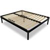 EVERGREENWEB MATERASSI & BEDS EVERGREENWEB - Rete Matrimoniale 160x190 a Doghe in Legno per TAGLIE FORTI XXL Rinforzata con Doppia Struttura in Ferro + Regolatori Zona Lombare 5 Gambe Smontabili Base da Incasso x Letti e Materassi