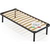 NUVOLA SCEGLI DI DORMIRE BENE NUVOLA Atena - Rete Letto Singolo 90x200 con Doghe in Legno, Rete Singola Ortopedica con Struttura in Ferro e Piedi Smontabili, Durevole e Robusta - Ideale Per Tutti i Tipi di Materassi, Made in Italy
