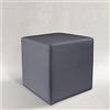 AM design Pouf, POUFF, Puff, PUF, CUBO, Ecopelle, Eco-Pelle, POGGIAPIEDI, Seduta, Design, Made in Italy (Grigio Scuro)