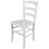 t m c s Tommychairs - Sedia modello Venezia per cucina bar e sala da pranzo, robusta struttura in legno di faggio laccata bianco e seduta in legno