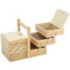 Professional Cooking Cestino Porta Cucito 3 Piani a scaletta in Legno Naturale (cm. 34x23x28)