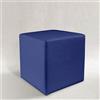 AM design Pouf, POUFF, Puff, PUF, CUBO, Ecopelle, Eco-Pelle, POGGIAPIEDI, Seduta, Design, Made in Italy (Blu)