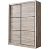 Arredo Stock Armadio 2 ante scorrevoli rifinito effetto quercia, 166x60x215 cm