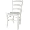 t m c s Tommychairs - Sedia Modello Venezia per Cucina Bar e Sala da Pranzo, Robusta Struttura e Seduta in Legno di faggio Laccato Bianco e Seduta Imbottita e Rivestita in Finta Pelle Color Bianco