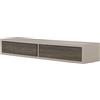 MODULARREDO | DOMINO Mensola da Muro con Cassetto, Comodino Sospeso, Mensola da Parete, 88.2x13.4 p20 cm, Marrone Talpa e Noce - Made in Italy