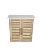 BM 4009 Armadietto Pensile/Mobile da Parete/Arredo Bagno, W52xD22xH55cm, MDF, Colore Bianco Legno Grano, Con 2 Ante e 1 Ripiano