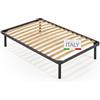 NUVOLA SCEGLI DI DORMIRE BENE NUVOLA Atena - Rete Una Piazza e Mezza 120x200 con Doghe in Legno, Struttura Letto Una Piazza e Mezza in Ferro - Ortopedica, Durevole e Resistente, Adatta a Tutti i Tipi di Materassi, Made in Italy
