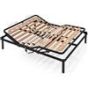 EVERGREENWEB MATERASSI & BEDS EVERGREENWEB - Migliore Rete Matrimoniale ELETTRICA 160x200 cm a Doghe in Legno Alzata Pieghevole MOTORIZZATA con Doppia Struttura in Ferro + 4 Gambe Smontabili, Base da Incasso per Letti e Materassi