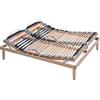 EVERGREENWEB MATERASSI & BEDS EvergreenWeb - Rete Matrimoniale 140x190 con Doghe in Legno, Alzata Manuale Unica ALZA Testa e Piedi Pieghevole Ortopedica Regolatori di Rigidità Gambe Incluse Gratis Base Letto da Incasso Rinforzata
