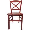 Sedam Srl Sedia Cross, in Legno Massello, Vari Colori e Sedute, Ordine Minimo 2 Pezzi (Anilina Rosso, Massello)