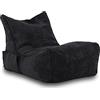 Ecopuf Flavio Chaise Longue Salotto Pouf Velluto - Pouf Morbido Sacco con Tasca e Maniglia, Imbottito - Poltrona Relax - Pouf a Sacco - Arredamento Casa - Grafite Sz19
