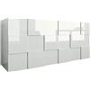 Web Convenienza Madia con 3 Ante Made in Italy - Credenza Contenitore Collezione Dama per Soggiorno Cucina Ingresso Sala da Pranzo Mobile Design moderno originale - Colore Bianco Lucido