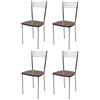 t m c s Tommychairs - Set 4 sedie modello Elena per cucina bar e sala da pranzo, struttura in acciaio cromato e seduta in legno massello color noce chiaro