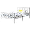 [en.casa] Struttura Letto in Legno di Pino Letto Singolo con Testiera e Pediera a Grigila Zona di Riposo 100x200 cm Bianco
