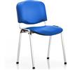 Next Day Office Chairs Sedia impilabile ISO per ufficio Next Day con telaio cromato in vinile blu senza braccioli