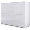 Vladon Madia Rova, Mobile a 4 ante, Bianco opaco/Bianco lucido (92 x 72 x 35 cm)