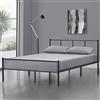 [en.casa] Struttura Letto a 1 Piazza e Mezza in Acciaio con Testiera e Pediera Letto Minimalista 120x200 cm con Rete a Doghe per Ragazzi Adulti - Grigio Scuro Opaco