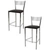 t m c s Tommychairs - Set 2 sgabelli alti modello Elegance per cucina e bar, struttura in acciaio cromato e seduta imbottita e rivestita in pelle artificiale colore moka