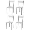 t m c s Tommychairs - Set 4 sedie modello Elena per cucina bar e sala da pranzo, struttura in acciaio cromato e seduta in finta paglia colore bianco