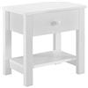[en.casa] Comodino con Cassetto e Ripiano Tavolino Laterale da Divano Mobiletto Notturno Tavolo Basso da Ingresso 40 x 30 x 42 cm Bianco