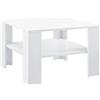 [en.casa] Tavolino Centrale da Salotto Tavolo Basso con Ripiano Tavolino da caffè con Piano Quadrato e Gambe a L 60 x 60 x 40 cm Bianco
