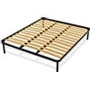 SISA srl, Rete Matrimoniale 160x190, Doghe Letto Matrimoniale, 13 Doghe In Legno, Struttura In Ferro, Altezza Da Terra 35 cm, Made in Italy
