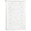 Mar.c.a. Design - Cassettiera Classica in Legno di Pioppo Color Bianco Opaco Shabby Chic, Arte Povera Made in Italy, Mobile con 6+2 Cassetti Capienti - Dimensioni: 87x37x127h