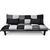SAMIRA Divano letto clic clac in tessuto grigio scuro - nero - grigio chiaro - Divanetto mod. Russell