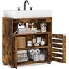 VASAGLE Mobile Sottolavabo, Mobiletto da Bagno, Armadietto Portaoggetti, 30 x 60 x 64 cm, Adatto a Lavabi senza Colonna, con Doppia Anta a Persiana, Ripiano Regolabile, Marrone Vintage BBK04BX