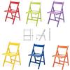buiani 6 sedie Colorate Sedia in Legno Verniciato richiudibile per Campeggio casa e Giardino (Rosso,Verde,Viola,Giallo,Blu,Arancione)