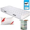 EVERGREENWEB MATERASSI & BEDS EVERGREENWEB Materasso in Waterfoam Alto 20 cm con Cuscino Memory Foam Gratis, Ortopedico, Rivestimento Bianco Effetto Massaggiante, Certificato IGNIFUGO UK Cigarette Test ANTIFIAMMA (80 x 190 cm)